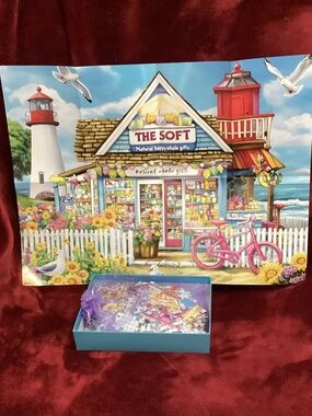 500 Piece Coastal Flowers and Ocean View Puzzle